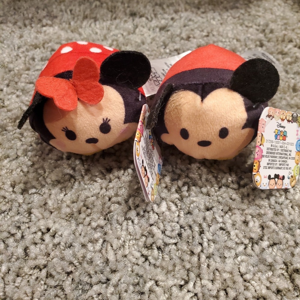 Disney Mickey and Minnie Mouse 2‎ Tsum Tsum Plush Mini 3.5" With Tags